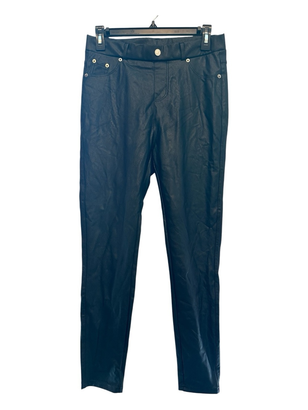 NWT Tagoo Women's Black Skinny Faux Leather Pants Size Medium